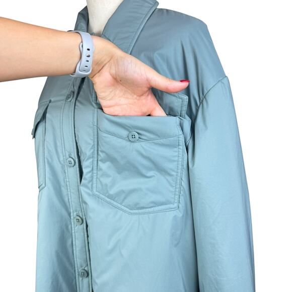 Wilfred Free NWT Ganna Blue Gray Button Front Relaxed Fit Insulated Jacket - Picture 5 of 16